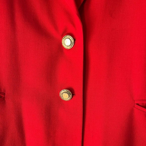Vintage Mr Leonard Suit, Elegant Red Women's Blazer - Picture 11 of 14